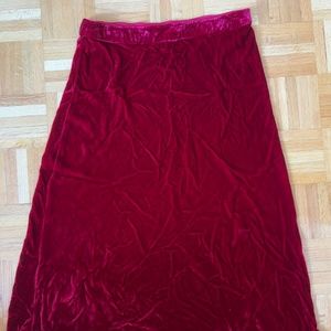 Velvet by Graham and Spencer Red Velvet Midi Skirt